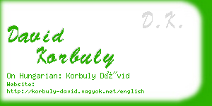 david korbuly business card